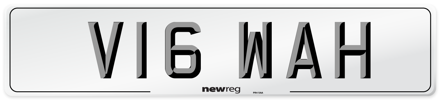 V16 WAH Number Plate from New Reg
